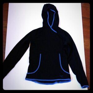 Arcteryx black hoodie wool sweater